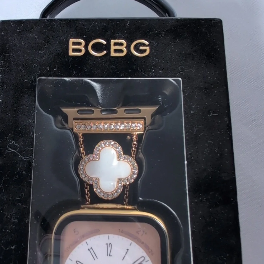 BCBG Gold Tone Clover Apple Watch Band Adjustable 38/40/41 MM